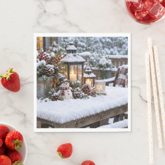 Servilleta De Papel Navidad Invernal Nieve