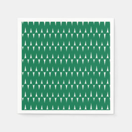 Servilleta De Papel Navidad Líneas Onduladas Verde Brillante Retro Fes