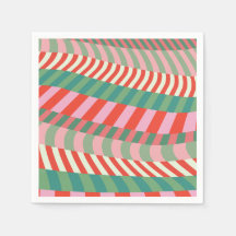 Navidad moderna rojo verde rosa rayas geométricas