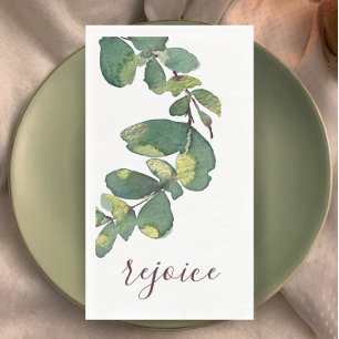 Servilleta De Papel Navidad Original Verde Acuarela Personalizada