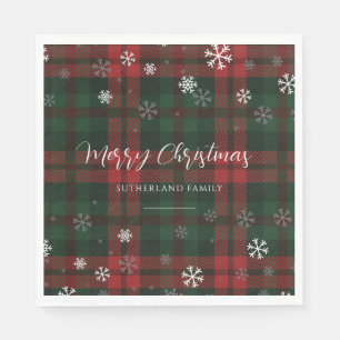 Servilleta De Papel Navidad Personalizada Cuadros de País Copos de Nie