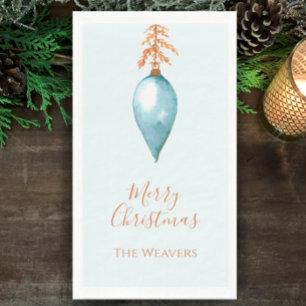 Servilleta De Papel Navidad personalizada elegante azul acuarela