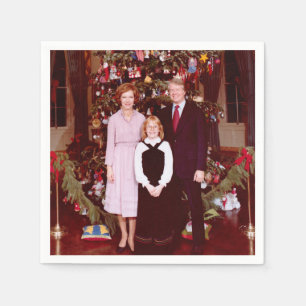 Servilleta De Papel Navidad Presidente James Jimmy Carter Casa Blanca