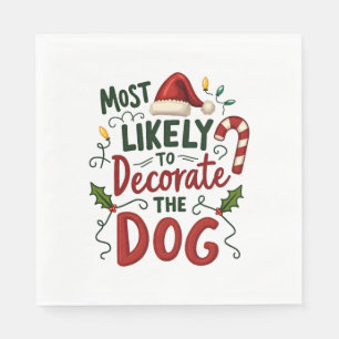 Servilleta De Papel Navidad Probablemente Decorar Perro Xmas Familia 2