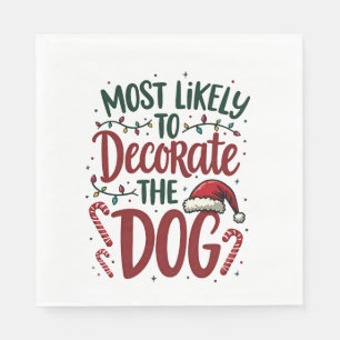 Servilleta De Papel Navidad Probablemente Decorar Perro Xmas Familia N