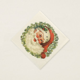 Servilleta De Papel Navidad rechoncho lindo retro del día de fiesta d