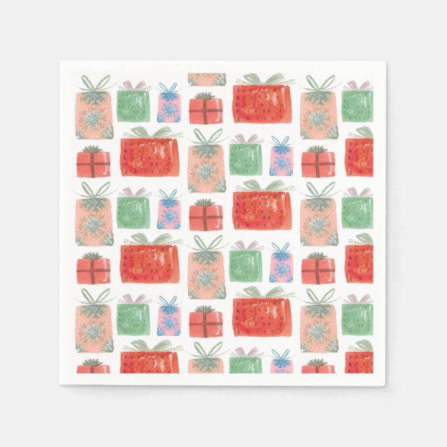 Servilleta De Papel Navidad retro presenta toallas de Ilustracion (Anverso)