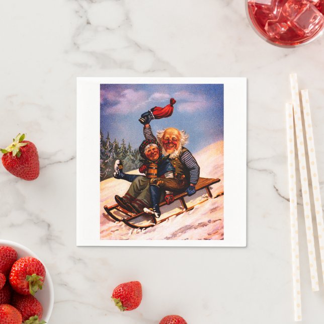Servilleta De Papel Navidad Sleigh Ride con Beer Wilhelm Larsen (In situ)