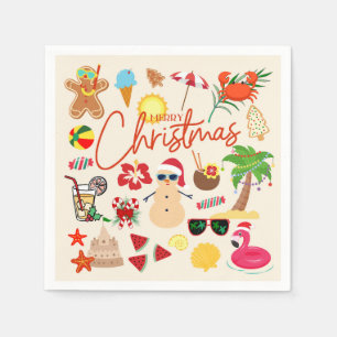 Servilleta De Papel Navidad Tropical