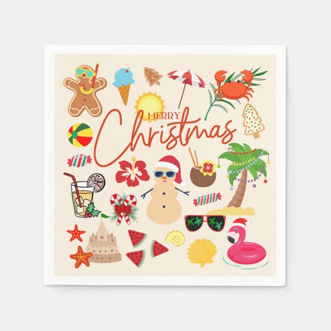 Servilleta De Papel Navidad Tropical (Anverso)