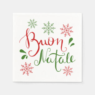 Servilleta De Papel Navidad Verde Rojo Italiano