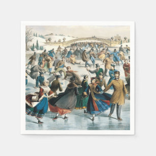 Servilleta De Papel Navidad Victoriana Central Park Currier & Ives