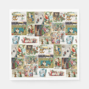 Servilleta De Papel Navidad vintage Navidad Collage Xmas