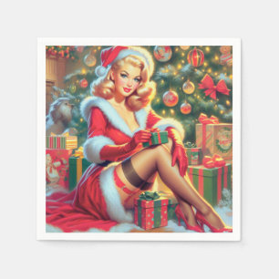 Servilleta De Papel Navidad Vintage Pin Up