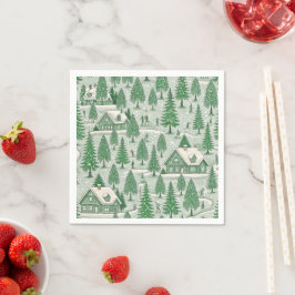 Servilleta De Papel Navidad Vintage Verde Toile Fiesta