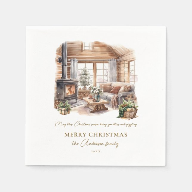 Servilleta De Papel Navidades acogedores personalizados Vacaciones en  (Anverso)