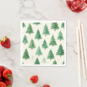 Servilleta De Papel Navidades acuáticos modernos pinos sin mar