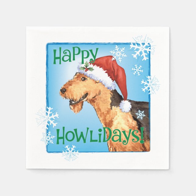Servilleta De Papel Navidades Airedale (Anverso)