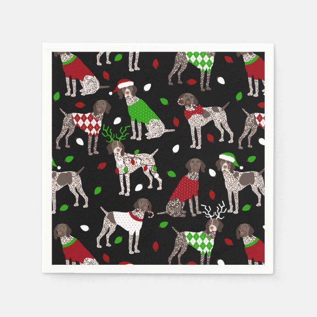 Servilleta De Papel Navidades Alemán Shorthairal Pointer Napkins (Anverso)