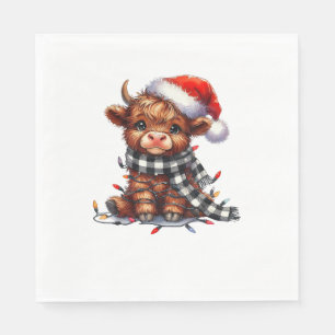 Servilleta De Papel Navidades alumbran Highlan Viento de Vaca Highland