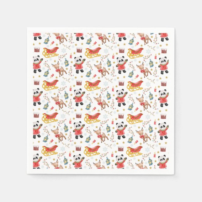 Servilleta De Papel Navidades Animales (Anverso)