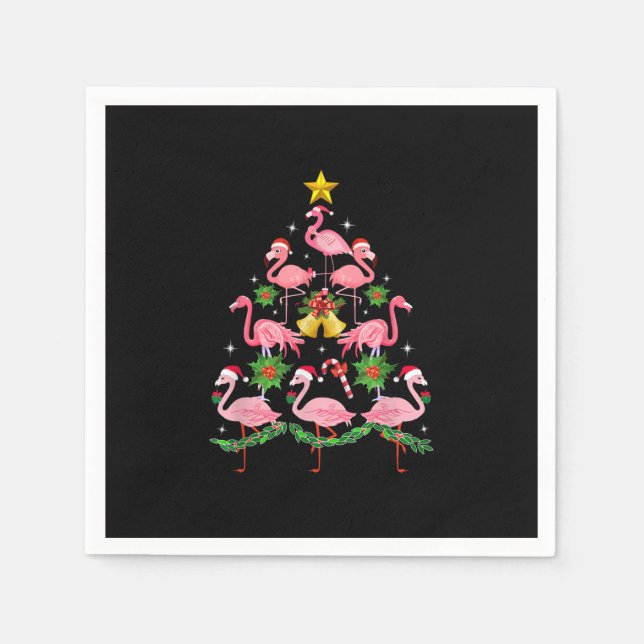 Servilleta De Papel Navidades - Árbol de Navidad de flamenco (Anverso)