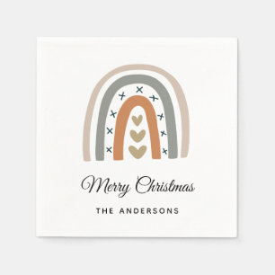 Servilleta De Papel Navidades arcoiris marrón beige gris blanco