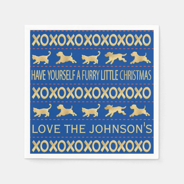 Servilleta De Papel Navidades: Armada furtiva y oro (Anverso)