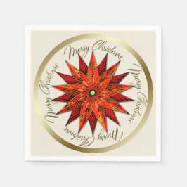 Servilleta De Papel Navidades Art Deco de Poinsettia