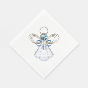 Servilleta De Papel Navidades Azul Filigree Ángel de Fe - Festividad