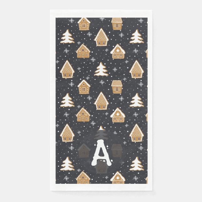 Servilleta De Papel Navidades azules de la aldea de Fir Trees (Anverso)