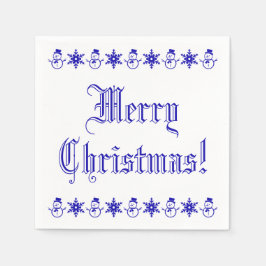 Servilleta De Papel Navidades azules y blancos cuelgan copos de nieve 
