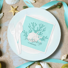 Servilleta De Papel Navidades Beach Seas & Greetings Sand Dollar Aqua