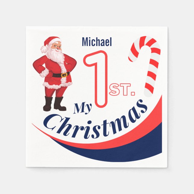 Servilleta De Papel Navidades bebé "Mis primeros Navidades" (Anverso)