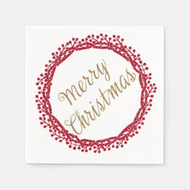 Servilleta De Papel Navidades berry wreath cocktail servilletas
