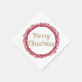 Servilleta De Papel Navidades berry wreath cocktail servilletas