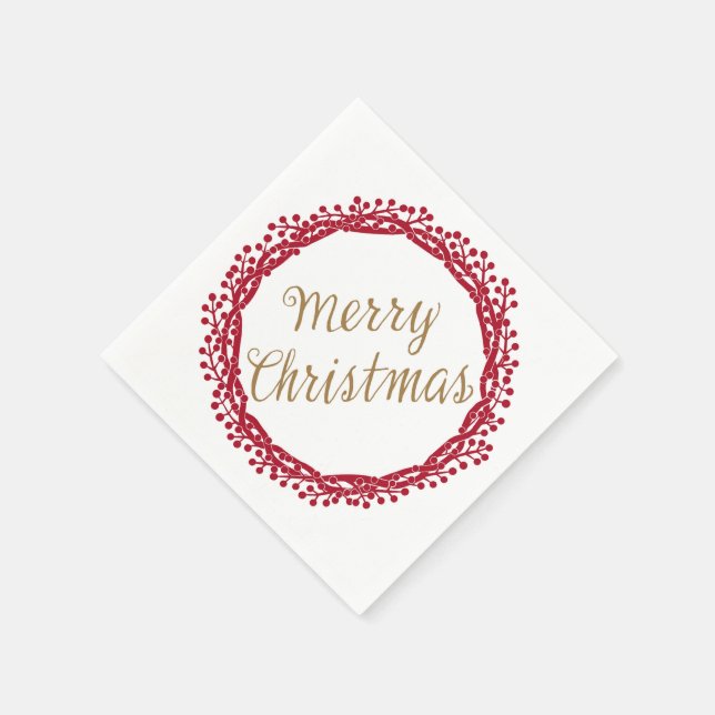 Servilleta De Papel Navidades berry wreath cocktail servilletas (Borde)