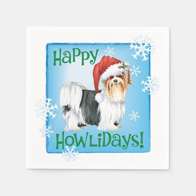 Servilleta De Papel Navidades Biewer Terrier (Anverso)