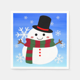 Servilleta De Papel Navidades blancos Snowman