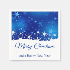 Servilleta De Papel Navidades Blue Winter Snowflakes