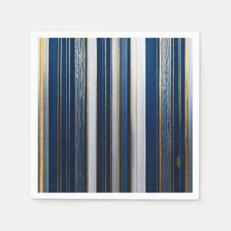 Servilleta De Papel Navidades Blues Stripes Blue White Gold