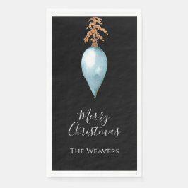 Servilleta De Papel Navidades Botánicos de Agua Azul Sencilla