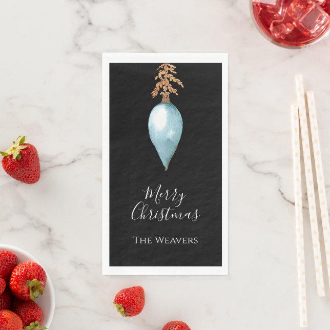 Servilleta De Papel Navidades Botánicos de Agua Azul Sencilla (In situ)