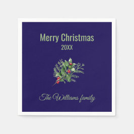 Servilleta De Papel Navidades botánicos simples y elegantes