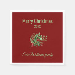 Servilleta De Papel Navidades botánicos simples y elegantes