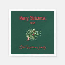 Servilleta De Papel Navidades botánicos simples y elegantes