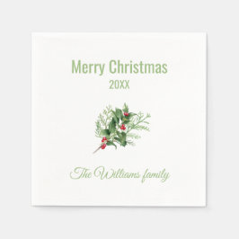 Servilleta De Papel Navidades botánicos simples y elegantes