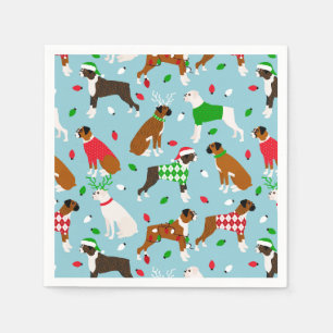 Servilleta De Papel Navidades Boxer Dog Napkins