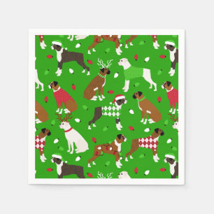 Servilleta De Papel Navidades Boxer Dog Napkins