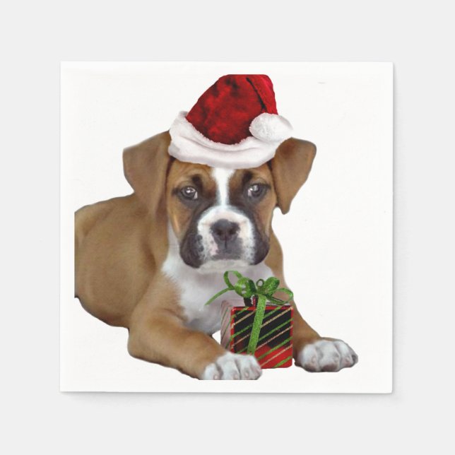 Servilleta De Papel Navidades Boxer puppy (Anverso)